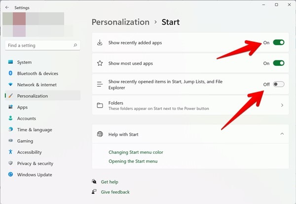 Start Menu Hide Recommended Section