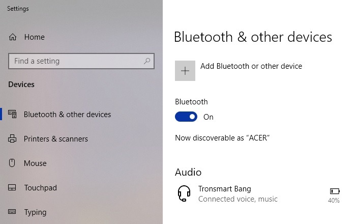 Tronsmart Bang Bluetooth On Laptop