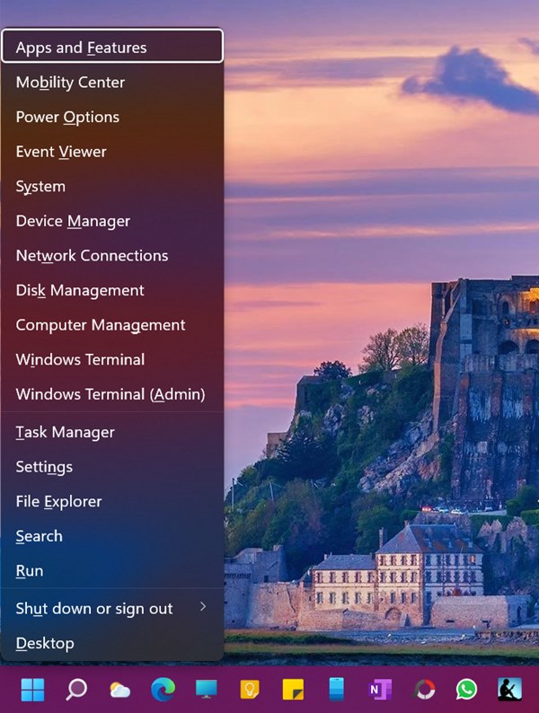 Windows 11 Start Menu Right Click