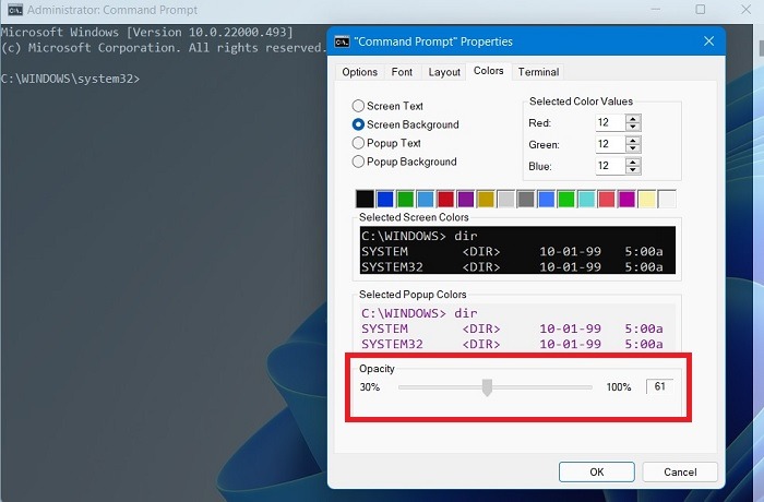 Windows Transparency Effects Command Line Transparency Enabled