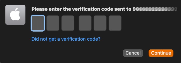 Apple ID Trusted Phone Number Macos Verification Code