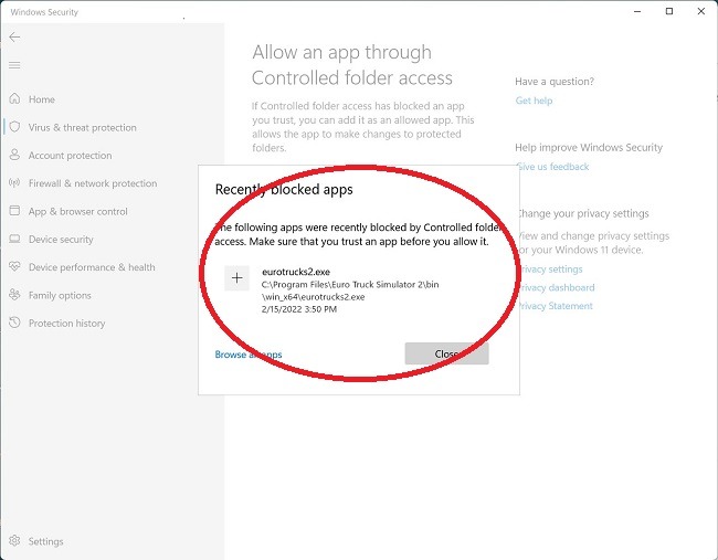 Controlled Folder Access3