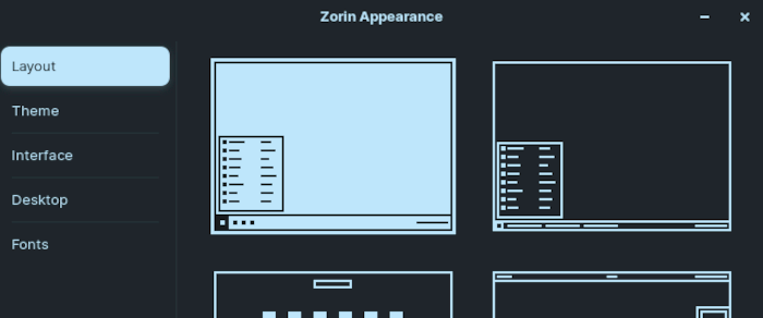 Debian Zorinappearance