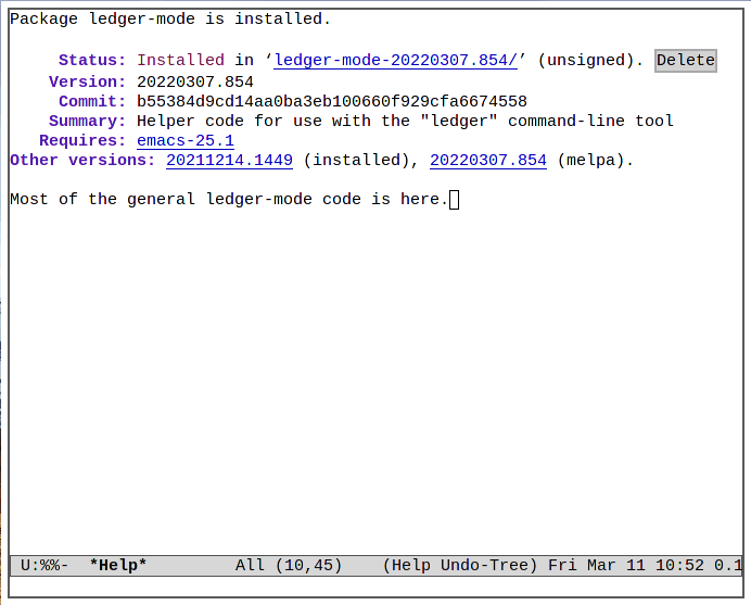 Emacs Ledger 09 Ledger Mode Installed