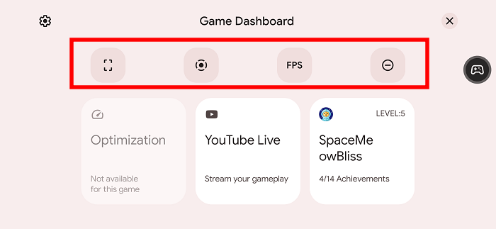 Game Dashboard Toggles