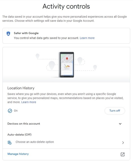 Google Activity Control