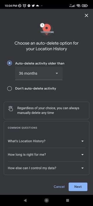Google Location Delete Location History Mobile Auto Delete Next