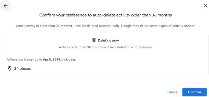 Google Location Delete Location History Desktop Auto Delete Confirm