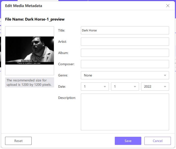 Hitpaw Video Converter Metadata