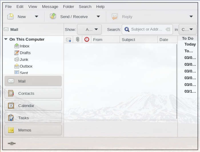 Linux Email 56 Evolution Welcome