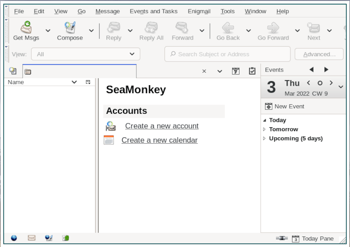 Linux Email 58 Seamonkey Welcome