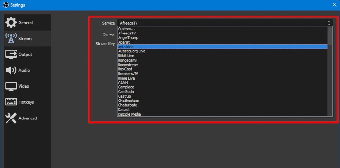 Live Streaming Software Obs Supported Services