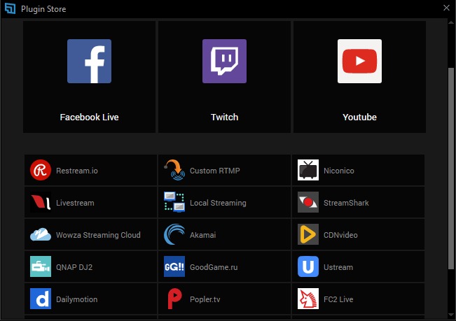 Live Streaming Software Xsplit Supported Services