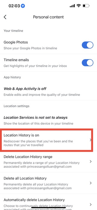Location History Mobile