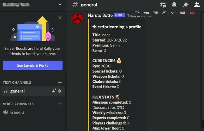 Naruto Botto Discord Gaming Bot