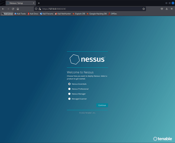 Nessus Choose Deployment Version