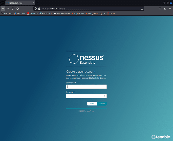 Nessus Create User Account
