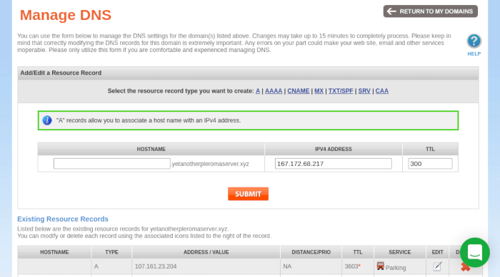 Pleroma Server 09 Added A Record