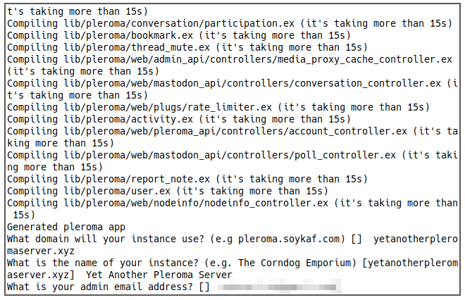 Pleroma Server 19 Admin Email