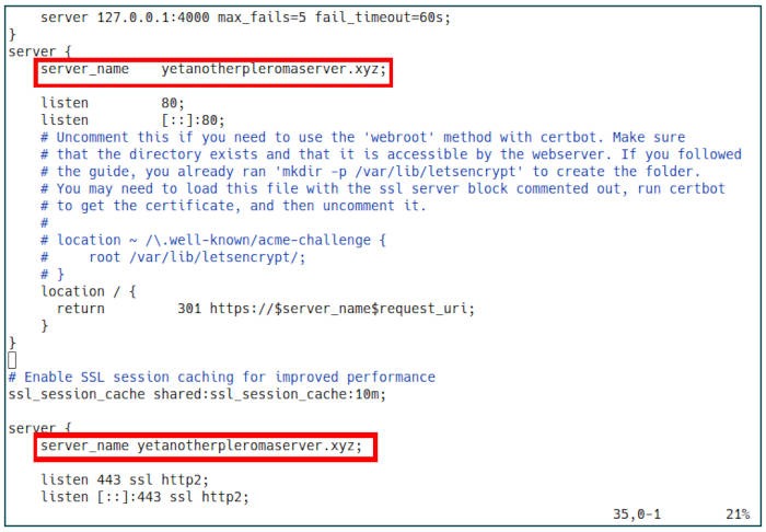 Pleroma Server 33 Nginx Config Server Name