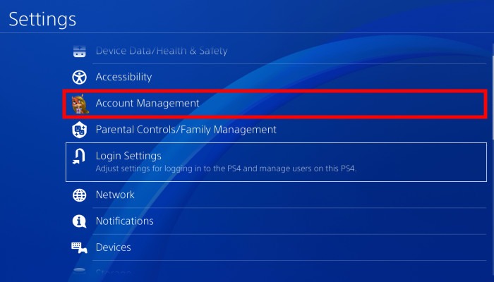 Ps4 Account Management