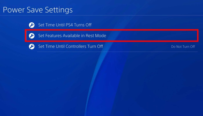 Ps4 Power Save Settings