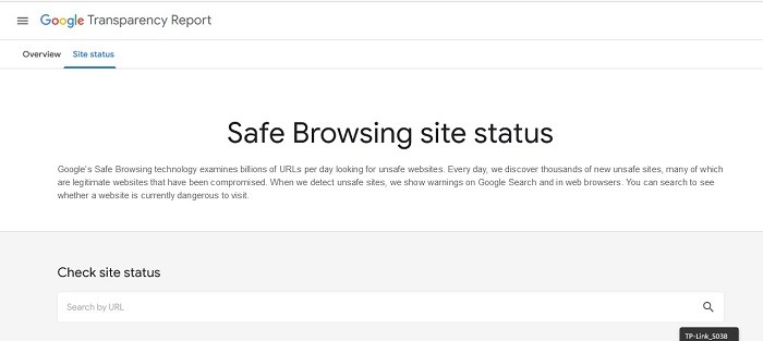 Safe Browsing Site Status