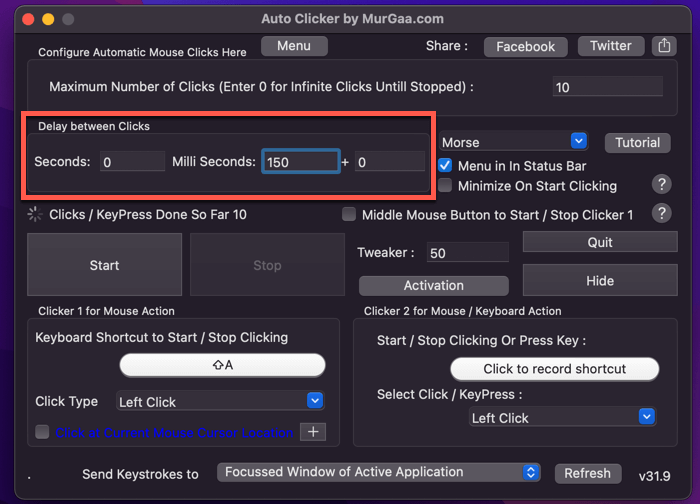 Set Delay Between Each Click