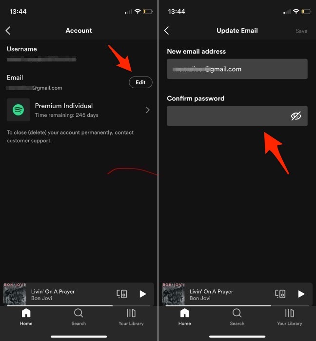 Spotify Account Email Update
