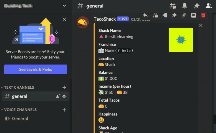 Taco Shack Discord Bot