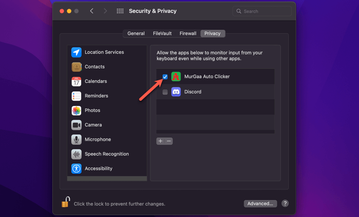 Toggle On The Check Box To Give Permissions