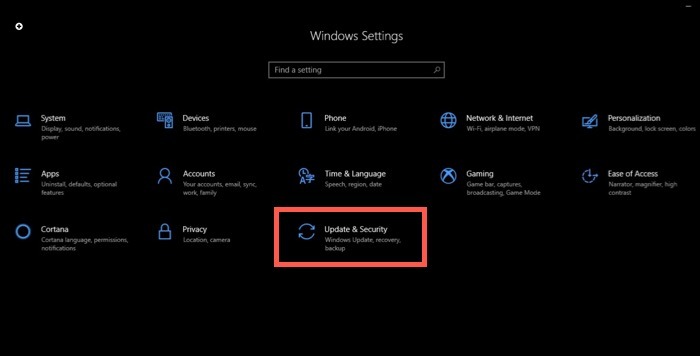 Update Settings Windows 10