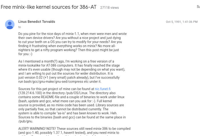 Usenet Groups 14 Linux Annoucement