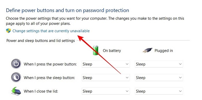 Windows Power Settings Change Settings