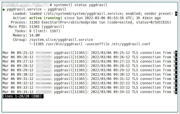 Yggdrasil Network 11 Systemctl Active