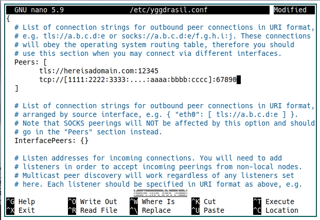 Yggdrasil Network 15 Sample Peers
