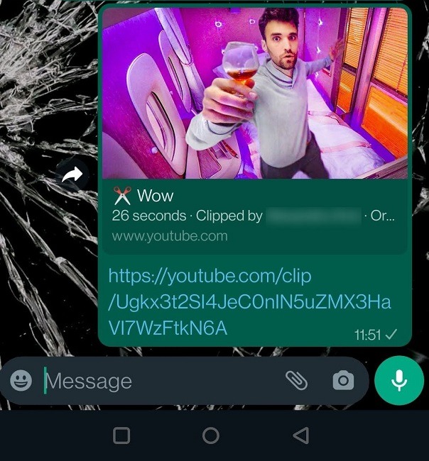 Youtube Clips Mobile Share Whatsapp