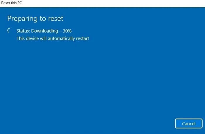 Critical Process Died Windows11 Resetting