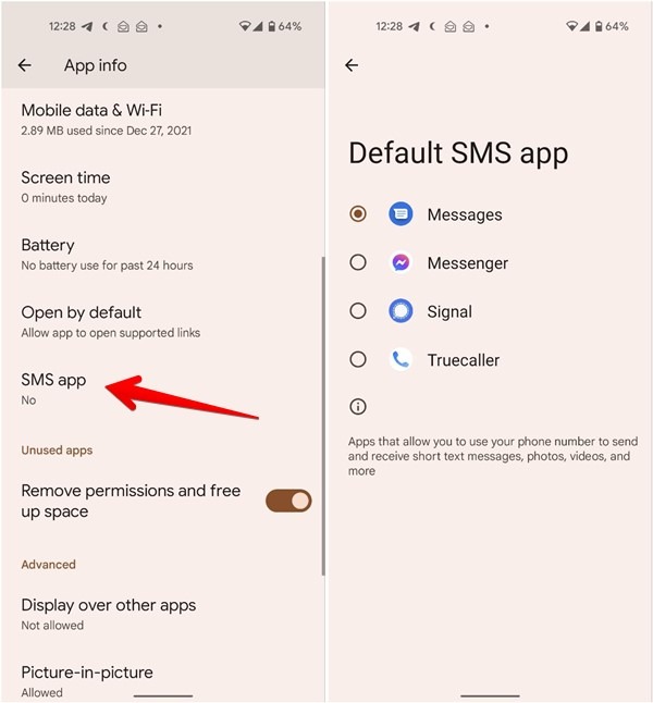 Default Messaging Apps Messenger Change
