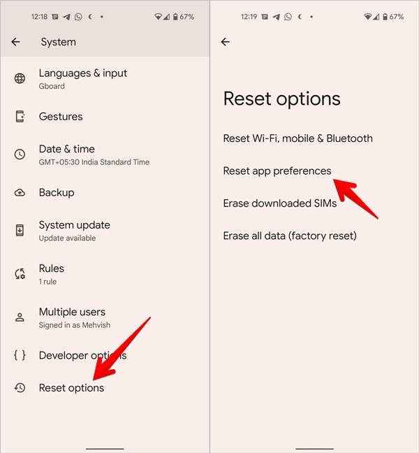 Default Messaging Reset