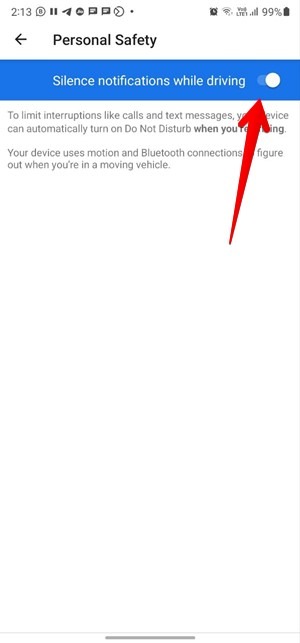 Do Not Disturb Driving Android Silence Notification