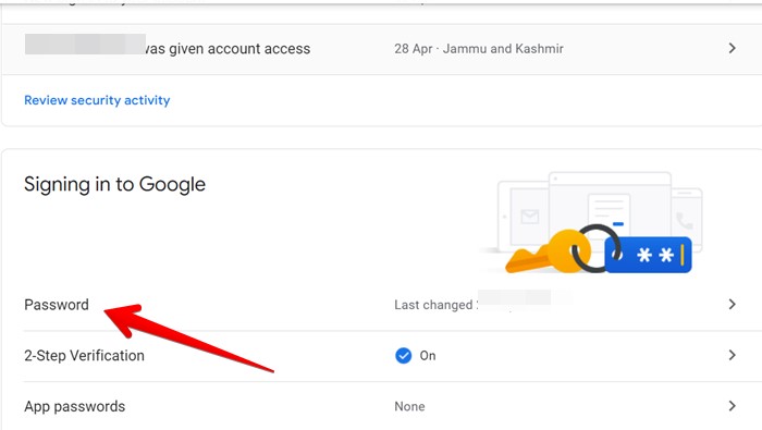 Google Account Change Password