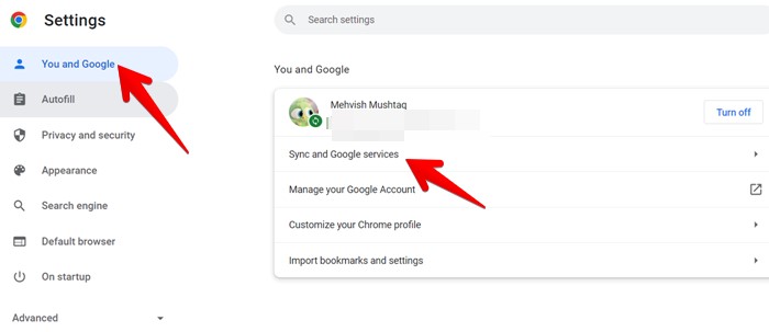 Google Account Chrome Sync