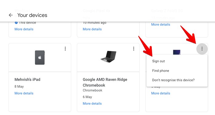 Google Account Manage Devices Revoke