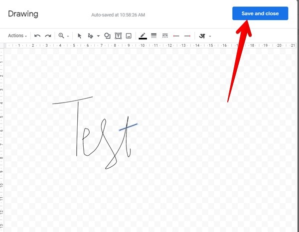 Google Docs Drawing Save
