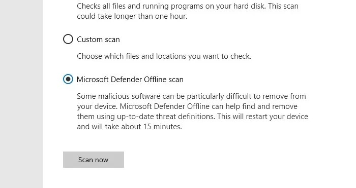 Install Google Play Windows11 Microsoft Defender Offline Scan