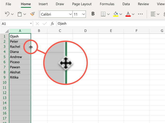 Ms Excel Moving Cursor