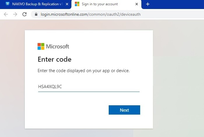 Nakivo Microsoft Deviceauth Enter Code