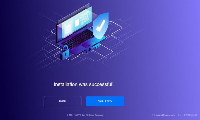 Nakivo Installation Successful