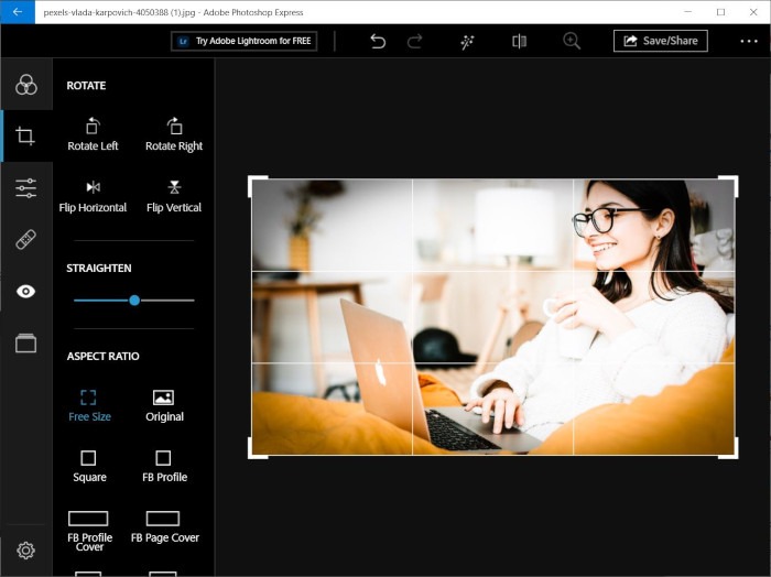 Photo Editing Apps Photoshop Express Crop